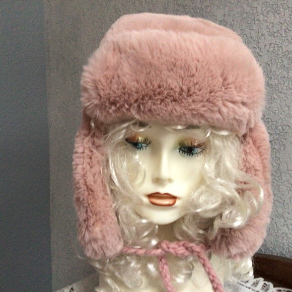 Blush, Soft Faux Fur Trapper Hat and Mittens main image 14